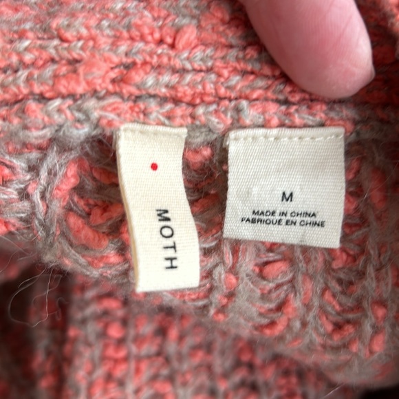 ANTHROPOLOGIE Moth Zipped Pullover Pink Sweater EUC sz M - Picture 6 of 8